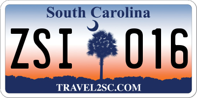 SC license plate ZSI016
