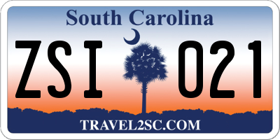 SC license plate ZSI021
