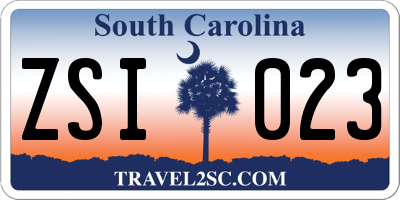 SC license plate ZSI023