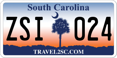 SC license plate ZSI024