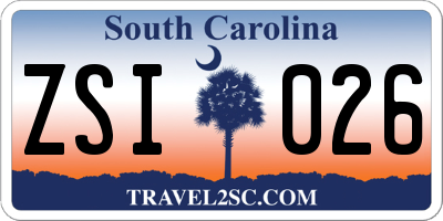 SC license plate ZSI026