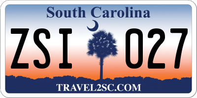 SC license plate ZSI027