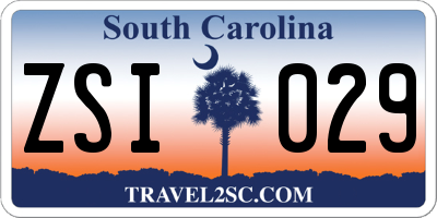 SC license plate ZSI029