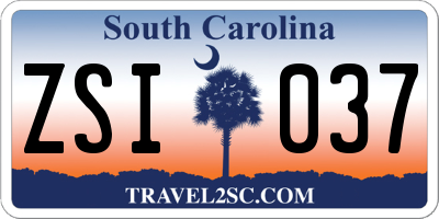 SC license plate ZSI037