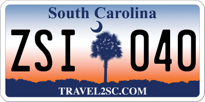 SC license plate ZSI040