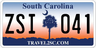 SC license plate ZSI041