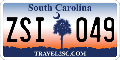 SC license plate ZSI049