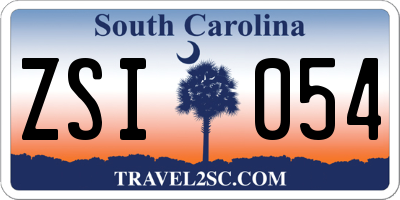 SC license plate ZSI054