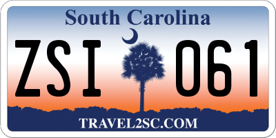 SC license plate ZSI061