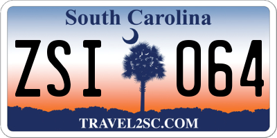 SC license plate ZSI064