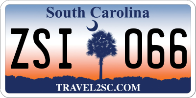 SC license plate ZSI066