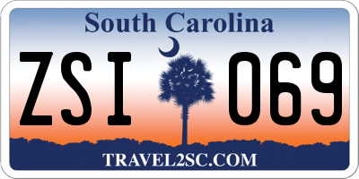 SC license plate ZSI069