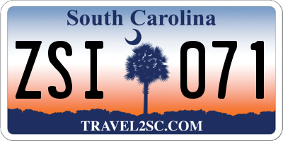 SC license plate ZSI071
