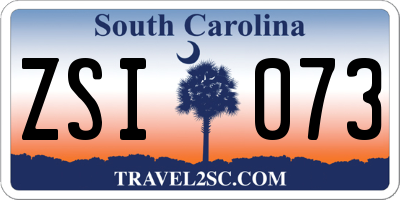 SC license plate ZSI073