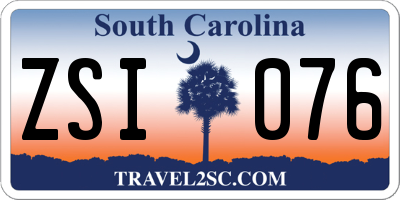 SC license plate ZSI076