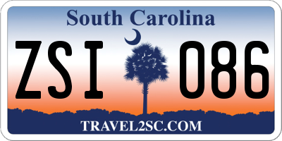 SC license plate ZSI086