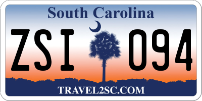 SC license plate ZSI094