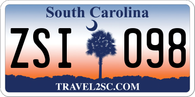 SC license plate ZSI098