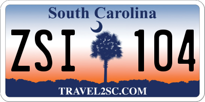 SC license plate ZSI104