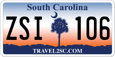 SC license plate ZSI106
