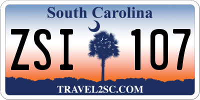 SC license plate ZSI107