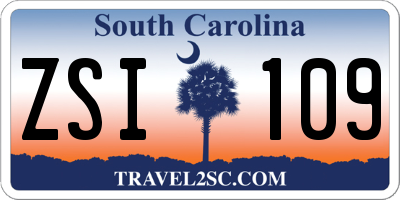 SC license plate ZSI109