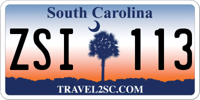 SC license plate ZSI113