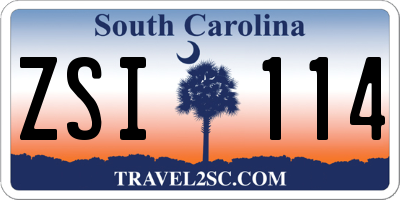 SC license plate ZSI114