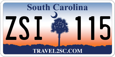 SC license plate ZSI115