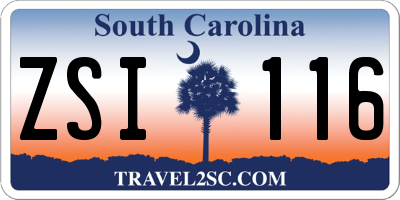 SC license plate ZSI116