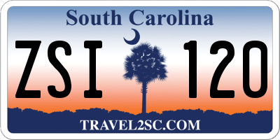 SC license plate ZSI120