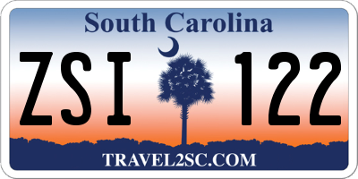 SC license plate ZSI122