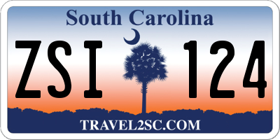 SC license plate ZSI124
