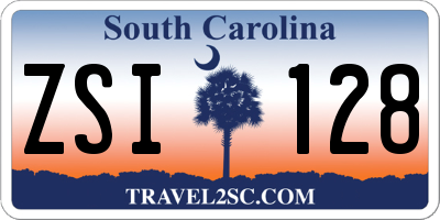 SC license plate ZSI128