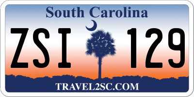 SC license plate ZSI129