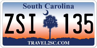SC license plate ZSI135