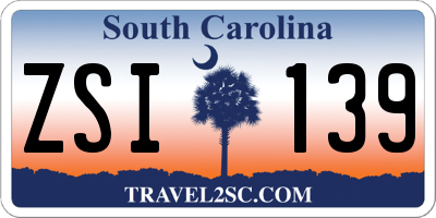 SC license plate ZSI139