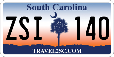 SC license plate ZSI140