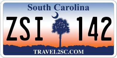 SC license plate ZSI142