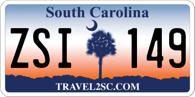 SC license plate ZSI149
