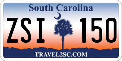 SC license plate ZSI150