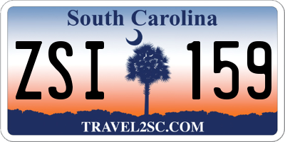 SC license plate ZSI159