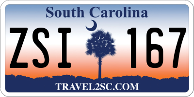 SC license plate ZSI167