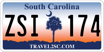 SC license plate ZSI174
