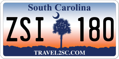 SC license plate ZSI180