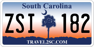SC license plate ZSI182