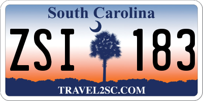 SC license plate ZSI183