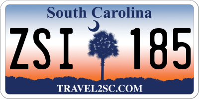 SC license plate ZSI185
