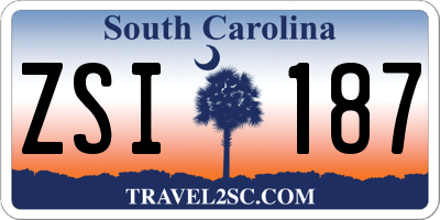 SC license plate ZSI187