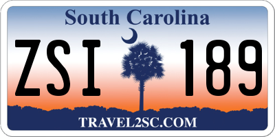 SC license plate ZSI189